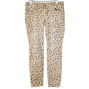 7095 * Lei Ashley Low Rise Skinny Animal Print Jeans Cream Black Size…